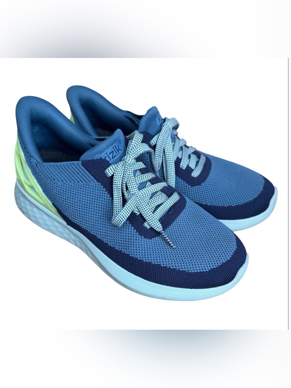 Kizik Athens Women’s 9.5 Wide 2E Blue Hands Free Slip On Walking Sneakers EUC